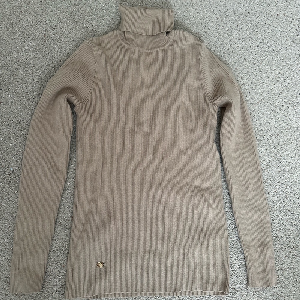 Lauren Ralph Lauren camel cotton blend turtleneck